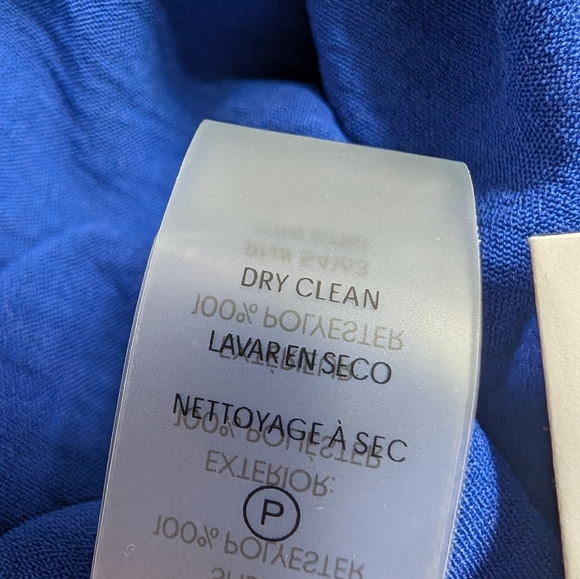 Calvin Klein Blue Button Front Tie Waist Midi Dress Size 10 Corpcore Minimalist - Picture 9 of 10